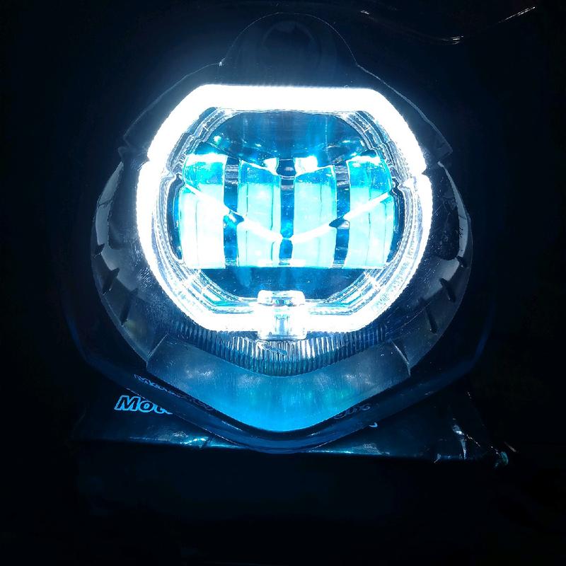 lampu depan set beat karbu kastem daymeker biled 4 lensa 3
