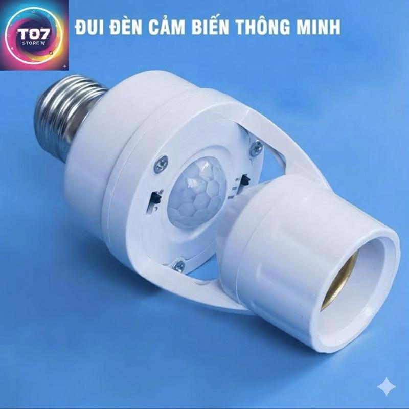 Đui đèn cảm ứng chuyển động E27, Tự bật tắt khi đến gần, Cảm biến hồng ngoại tự…