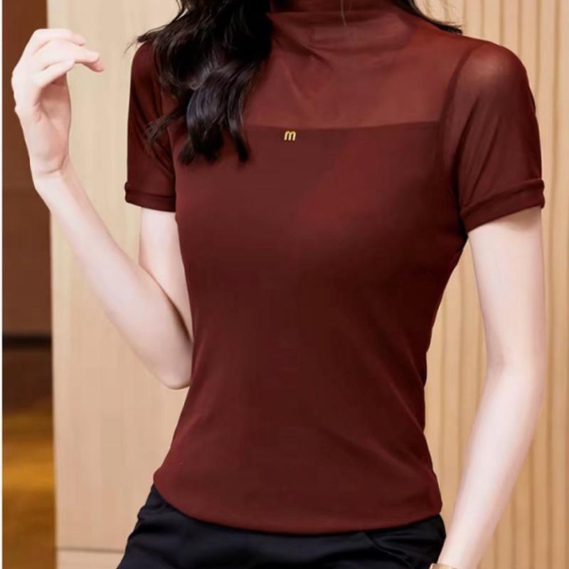 [A-160]( MẪU MỚI MỞ BÁN) ÁO THUN NỮ PHỐI LƯỚI ĐÍNH TRANG TRÍ  dáng baby tee mặc đi làm đi chơi sang chảnh