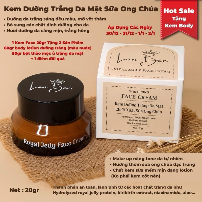 KEM DƯỠNG TRẮNG DA MẶT SỮA ONG CHÚA - Dưỡng Trắng Sáng Da - Dưỡng Da Mịn Màng - Căng Bóng