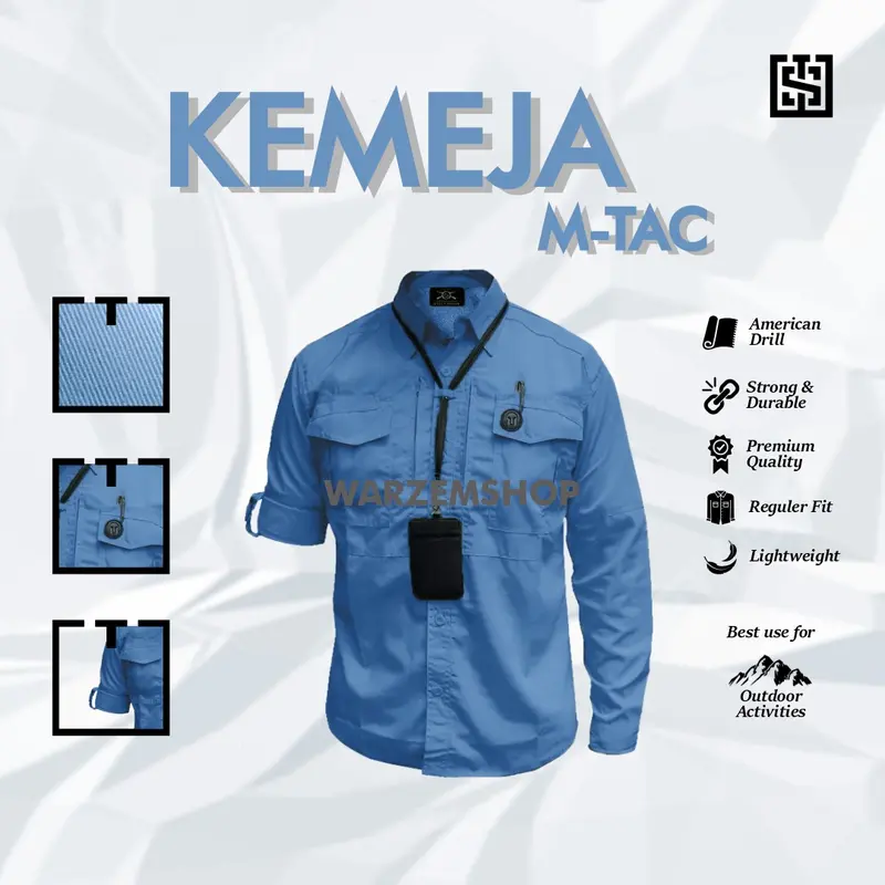 Kemeja Tactical Original M-Tac Lengan Panjang Pria Tactical Outdoor Kemeja Kerja Pdl, Pdh, Lapangan, Dinas, Instansi, Pemerintahan, Almamater, komunitas High Quality, Premium Bahan American Drill Tr  Formal Casual Katun Lembut Tebal Nyaman Keren 0
