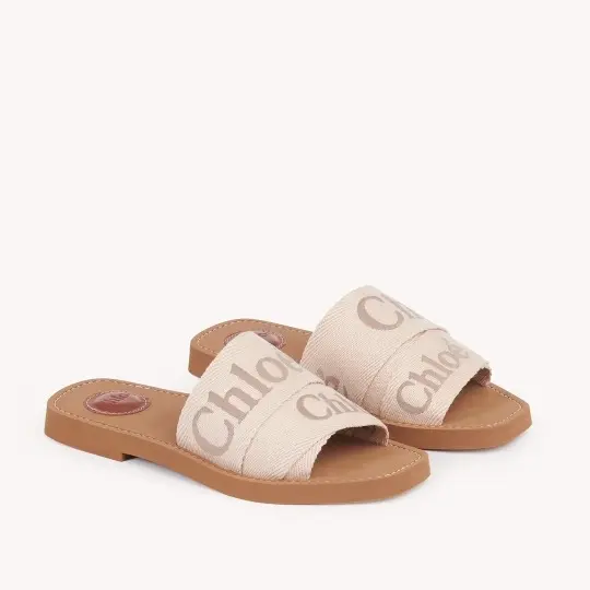 Chloe Woody Flat Mules Slides