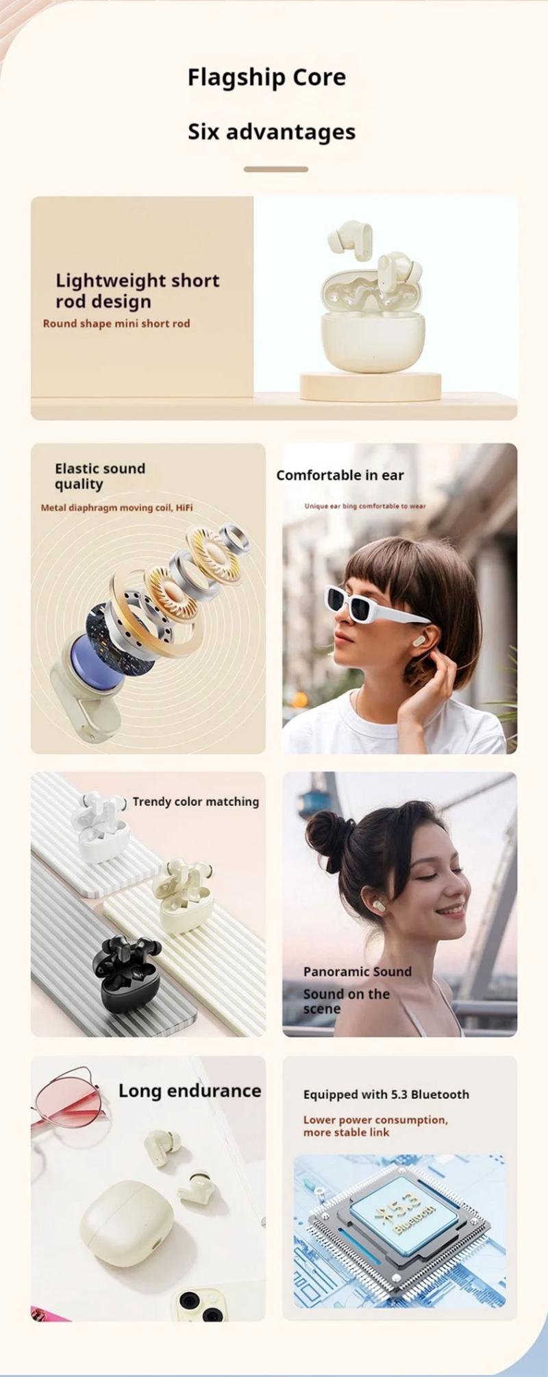 Product Introduction of Q1 Bluetooth headset new wireless semi-in-ear super long battery life high sound quality no pain earphones 1