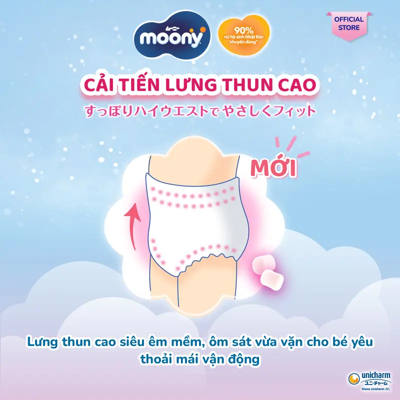 [COMBO 2-TẶNG DDVSPN COOL+ 250ML] Moony Tã/bỉm quần xanh M52/ L44/ XL38/ XXL26 - Nhập khẩu Nhật Bản 5