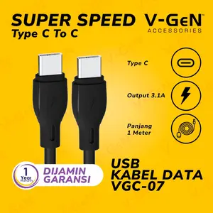 Kabel Data V-GeN VGC-07 Type C to Type C QC 4.0 PD 60W 3.1A 1 Meter V-GeN
