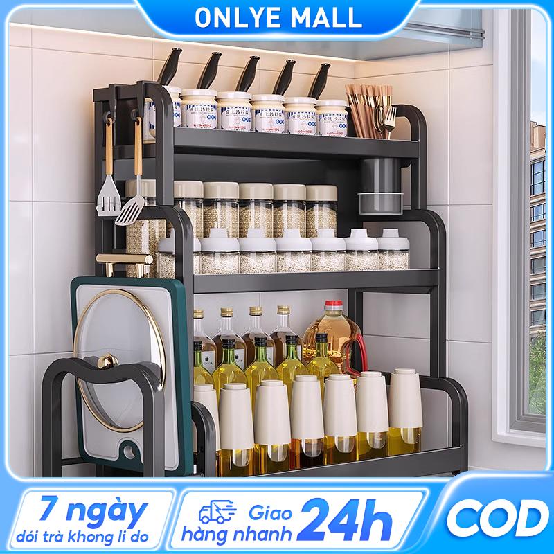 ON Kệ đựng gia vị nhà bếp 2 và 3 Tầng Kệ gia vị inox để bát đũa dao thớt Kệ để gia vị nhà bếp