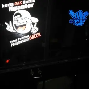 Cutting Sticker SMILE SUWER LIDAH MERAH Sticker Cutting