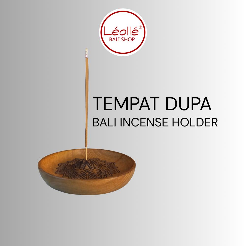 Leolle Bali Tempat Dupa Stik Aromaterapi Piring Kayu Jati Motif Mandala | Tatakan Dupa Wangi Pengharum Ruangan Estetik | Dudukan Dupa Kayu Ukir Dekorasi Meja Meditasi Yoga | Aksesoris Home Decor Minim