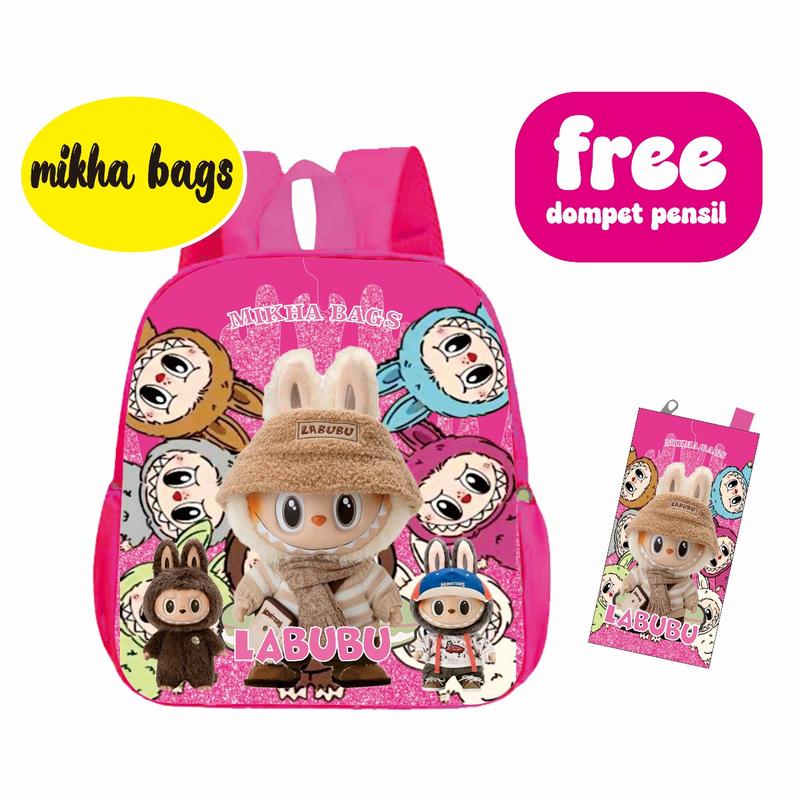 Tas ransel anak TK/FAUD/tas anak anak labubu cocok untuk mengaji sekolah dan untuk bepergian hanya satu ruangan pree tempat pensil 5