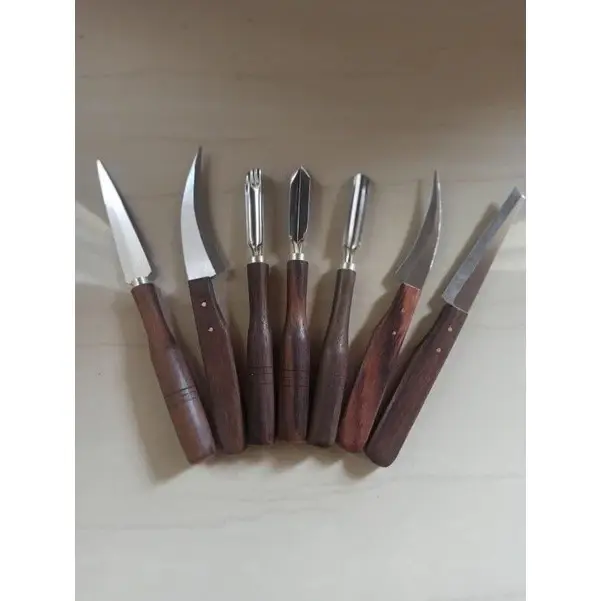 GARNISH SET TANPA DOMPET ISI 7||Pisau Garnish Ukir Buah Dan Sayur Tumpeng Carving 1