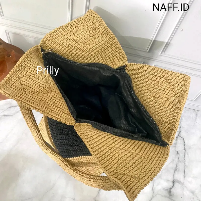NAFF.ID-"Prilly" Totebag/ Tas Tengteng Rajut / Tas Rajut Tangan /Top Handle Bag 4