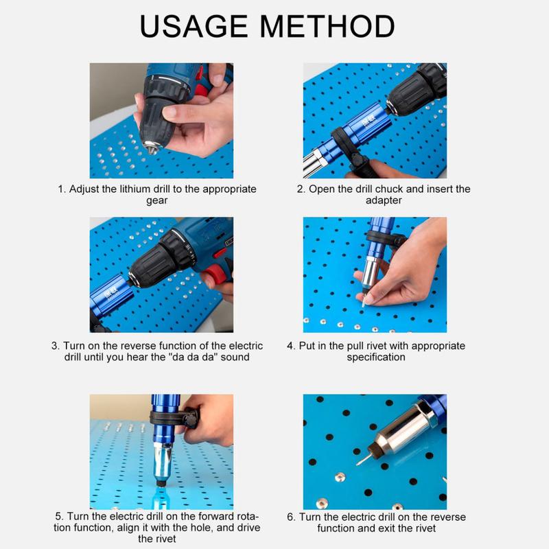 Product Introduction of New Electric Rivet Adapter 2.4-4.8mm Different Guide Nozzle Models Are Used To Quickly Pull Various Specifications Of Rivets 76