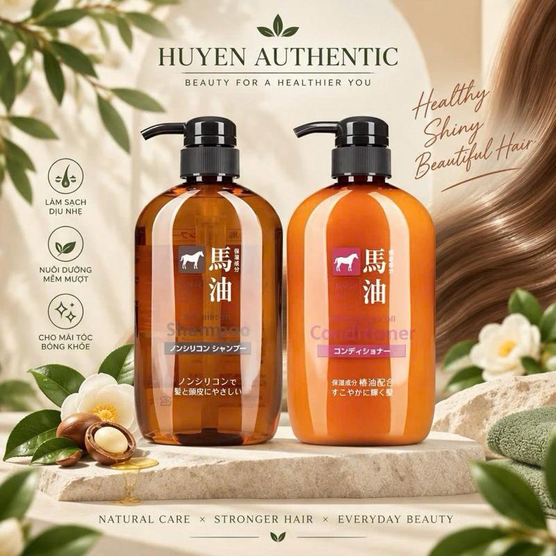 Shop Combo Dầu Gội Và Dầu Xả    Chiêt Xuất Mỡ Ngựa 600ml Nhật Bản