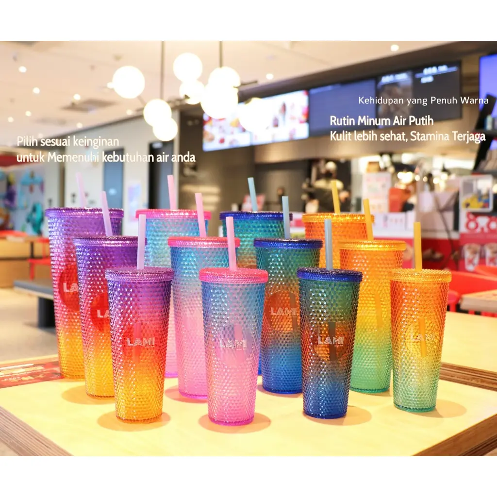 TUMBLER ST*RBCKS ISI 3 VIRAL 1000ML + 700ml +450ML MEWAH GLITER TUMBLR BOTOL MINUM CUP Plastik Set Bottles