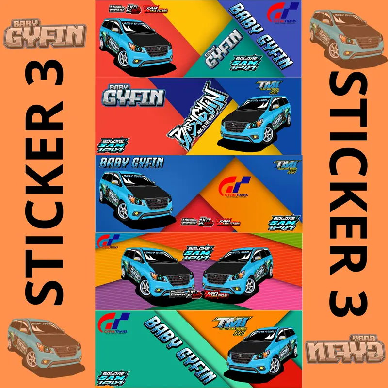 Stiker Baby Gyfin New Terbaru Mobil Biru V2 Limited terbaru 2