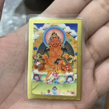 Cloud Jewelry Golden Wealth Deity Thangka Art 6*4mm