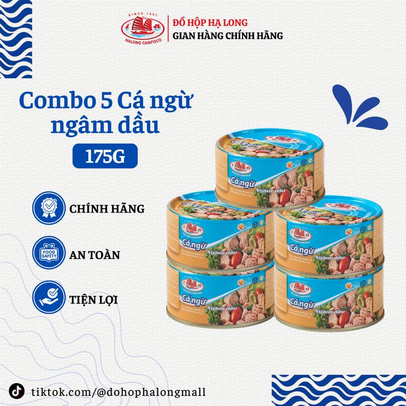  Combo 5 Cá Ngừ Ngâm Dầu 115G   175G - Đồ Hộp Hạ Long 