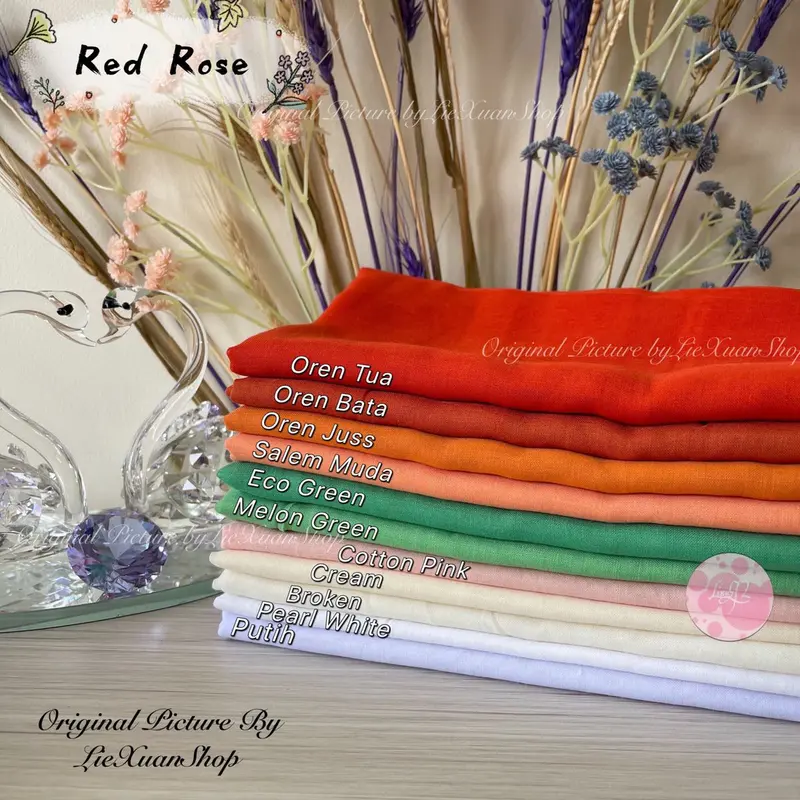 Segiempat Hijab Paris ORI RED ROSE Kerudung Muslim Seragam 2