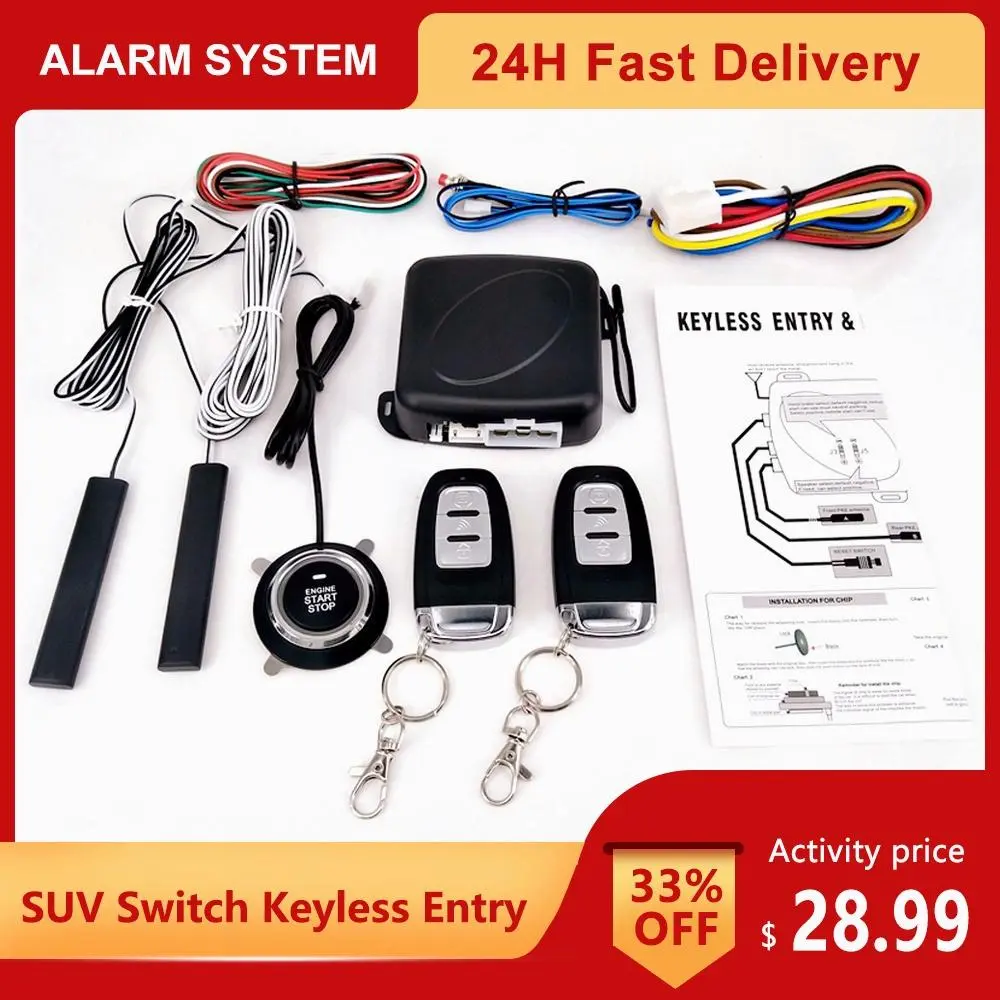 alarm keyless Scuta push Car start button alam keretaCar alarm Car engine press start button lock ignition starter keyle