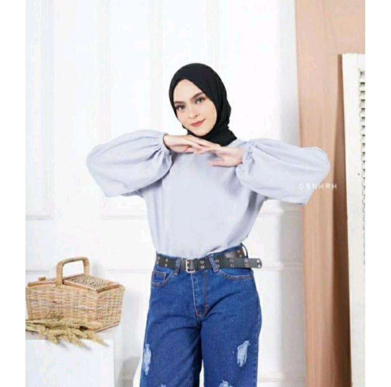 Kamiya Blouse/atasan wanita/atasan blouse/baju blouse/atasan terbaru/atasan cringkle/atasan tangan balon/atasan terkini/baju wanita terbaru 6