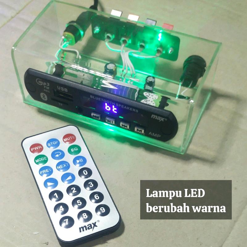 Mp3 Bluetooth Amplifier Box Akrilik Transparan Audio Wireless 1