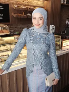 Akita-Kyla Blouse Elegan Kebaya Wanita Material Silk & Lace Premium Cutting Slimfit Ukuran S-XXL Baju Panjang Wisuda Tunik Kondangan Pesta