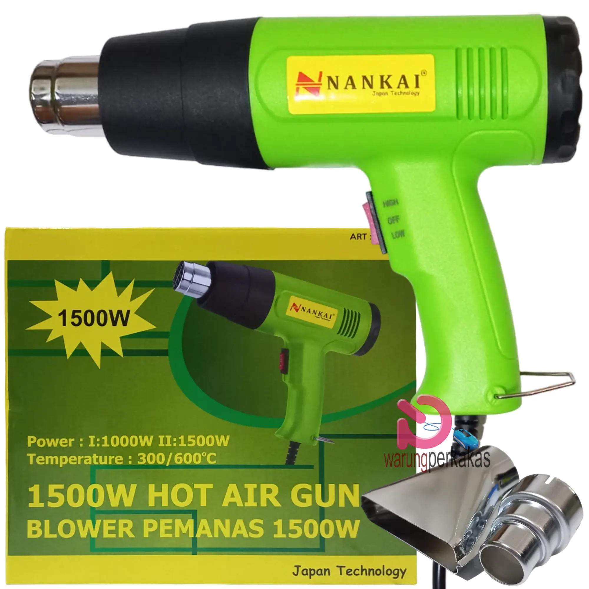Nankai Hot Gun / Hot Air Gun / Pemanas Kaca Film / Pemanas Sticker/Oracal/Segel Plastik Biru Heat Biru Heat Listrik Paralon Pengaman Stiker