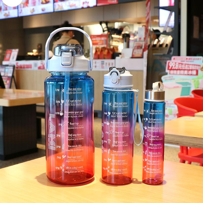 Product Introduction of FoodGrade Botol Beranak 2 Liter + 1000ml + 500ml Botol Minum Viral 1 set BPA FREE Plastik Putih Sedotan Bottles Kitchenware 2