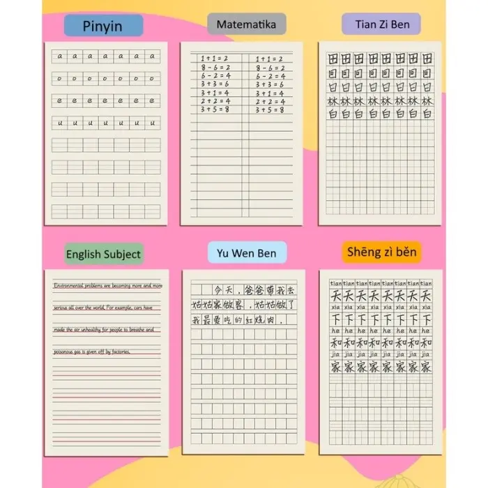 X☛M4 BUKU TULIS MANDARIN/BUKU TULIS PINYIN KOTAK MANDARIN O♥QM 0