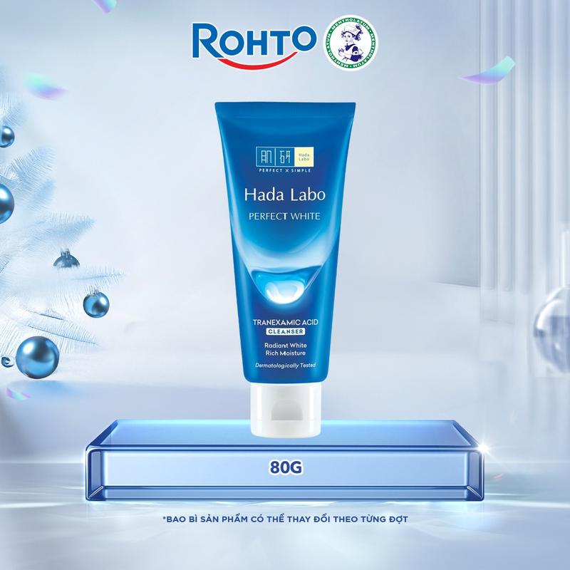  Kem rửa mặt dưỡng sáng Hada Labo Perfect White Tranexamic Acid Cleanser 80g 