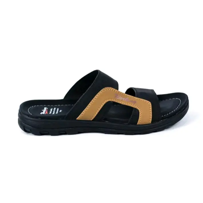 Sandal Pria Kulit Slop Jepit  Sendal Kasual Kerja Liburan Santai Cowok Working W 01 Size 39-43 3