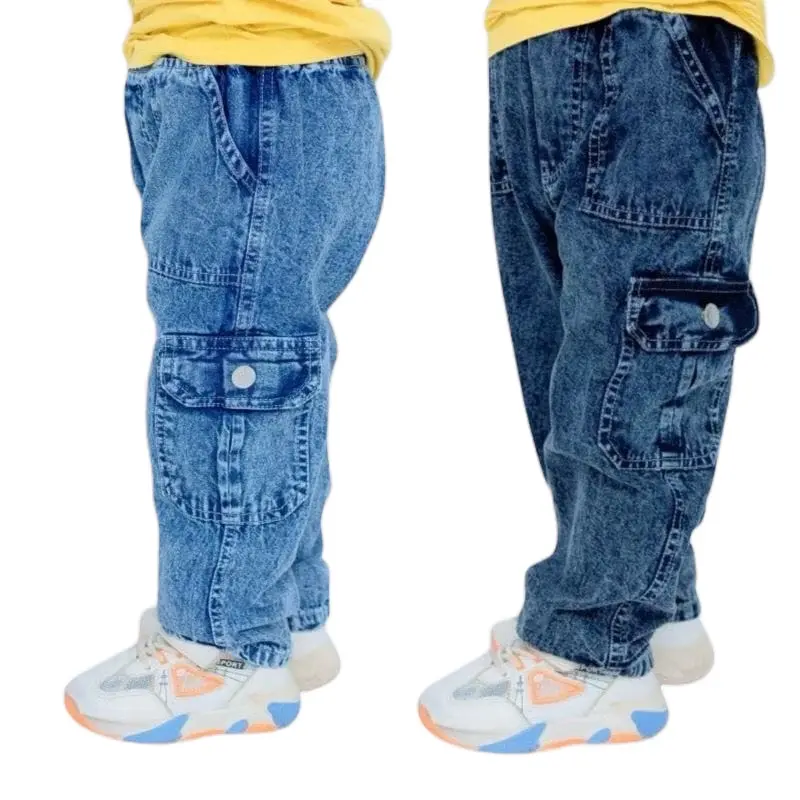Fashion favorit - Celana jeans cargo anak cowok cewek 3-11 th celana unisex fashion anak Chinos kombor