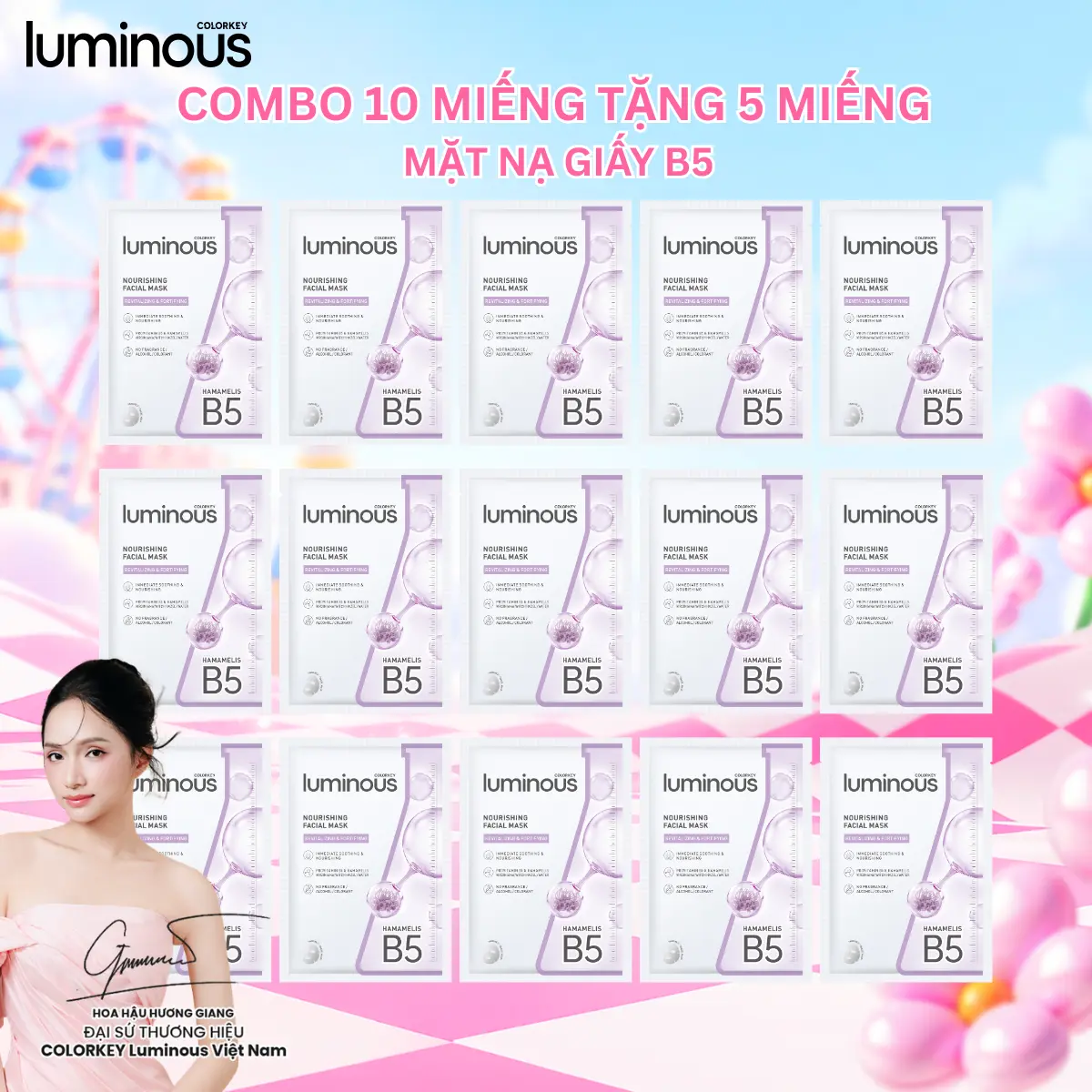 [DEAL HOT] 1 HỘP Mặt Nạ Giấy COLORKEY LUMINOUS Hỗ Trợ Cấp Ẩm PHIÊN BẢN NÂNG CẤP MỚI 10 miếng/hộp