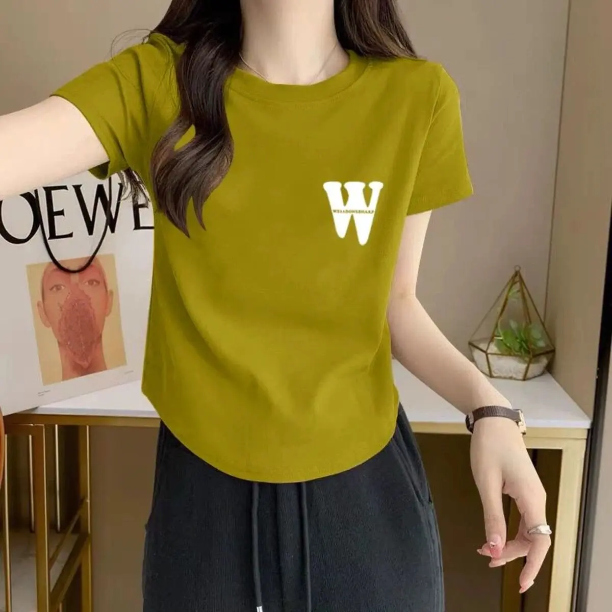Kaos Polos Dewasa/Kaos Wanita Lengan Pendek/Kaos Oblong Wanita Distro Premium/Atasan/Baju Kasual/Baju Lengan Pendek Melar