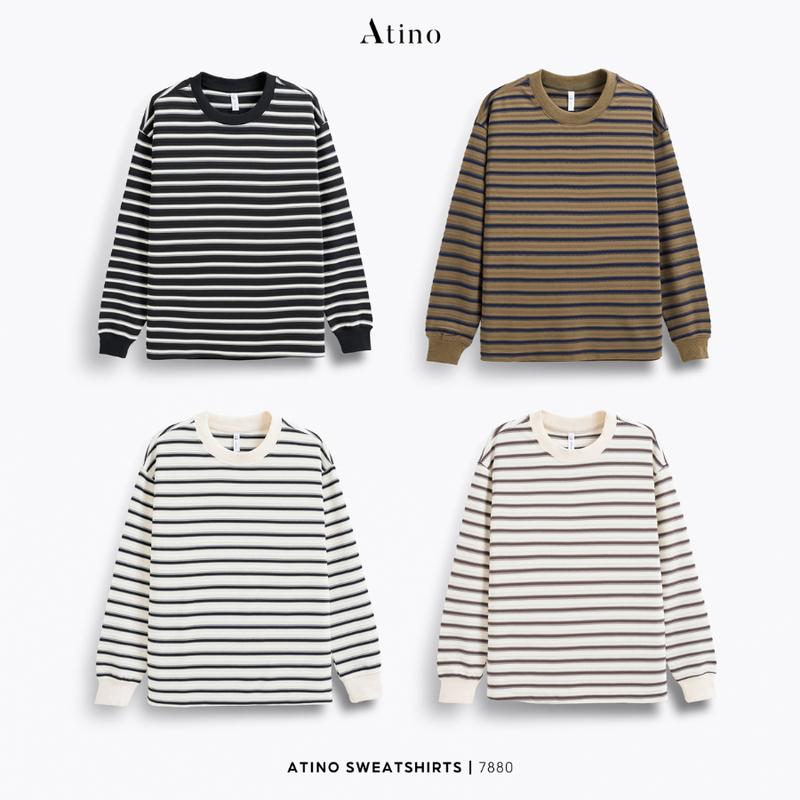 Áo Nỉ Kẻ ATINO CLASSIC Vải Vân Nổi Trẻ Trung dễ phối đồ L.4.7880