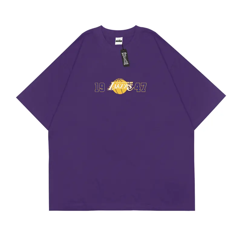 Zertico Kaos Distro LAKERS 1947 UNGU Pria Wanita Cotton Combed 30s 3