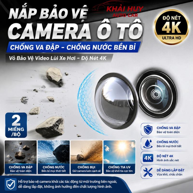Nắp Bảo Vệ Camera Ô Tô Cao Cấp Chống Va Đập, Chống Nước, Độ Nét 4K, Vỏ bảo vệ…