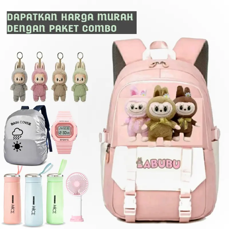 TAS VIRAL Ransel Anak Sekolah Tas Sekolah Anak Karakter Labubu Ransel Sekolah Karakter  Boneka LABUBU Tas Anak Viral Bisa COD Fashion Sd Smp 0
