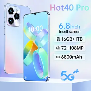 Hot -lelling Smartphone Hot40 pro 6.8 -Inch Layar Besar Layar Super Clear 16+1TB Produsen Mesin Batch Langsung