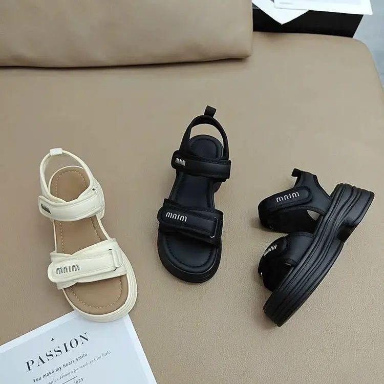 Sandal Nữ Quai Dán Đế Bánh Mỳ Cao Su Non Độn Đế 5cm (fom chuẩn)  MIMMIM