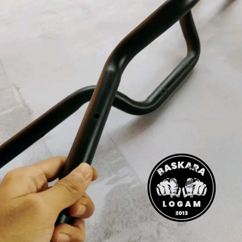Stang Pendek Sepeda Listrik Variasi Stir Hitam Bahan Tebal 6
