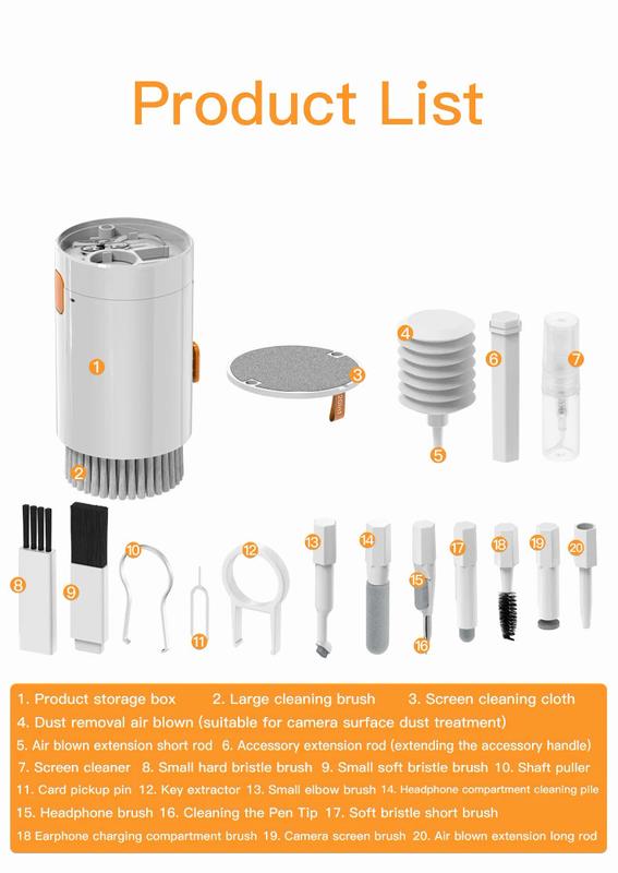 Product Introduction of 20 in 1 Multi-Tool Cleaning Kit For Laptop Tablet Phone Computer Portable Keyboard Cleaner Kit Earphone Cleaner Brush For Airpod 23