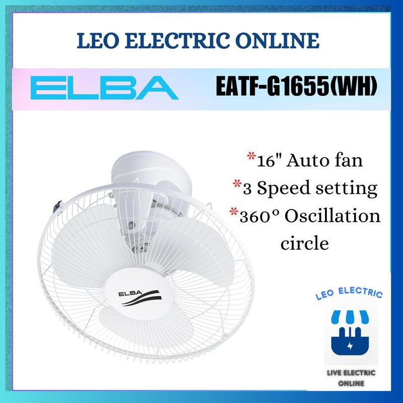 ELBA AUTO FAN 16 INCH EATF-G1655 ( WHITE ) - TikTok Shop Malaysia