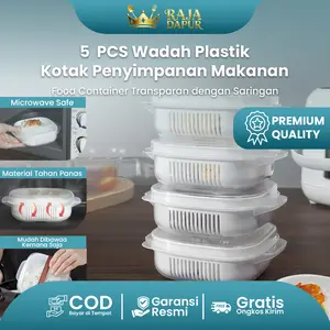 TOP HOME  Food Organizer kotak penyimpanan Anti Basah dengan Strainerfood container Tempat Buah Meal wadah plastik kotak