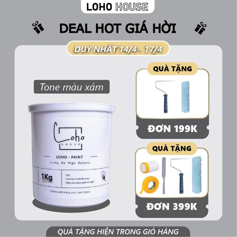 Sơn tường tone màu trắng xám | Lon 1kg - Sơn nước nội thất cao cấp Loho-paint với các tone màu trắng xám sang trọng