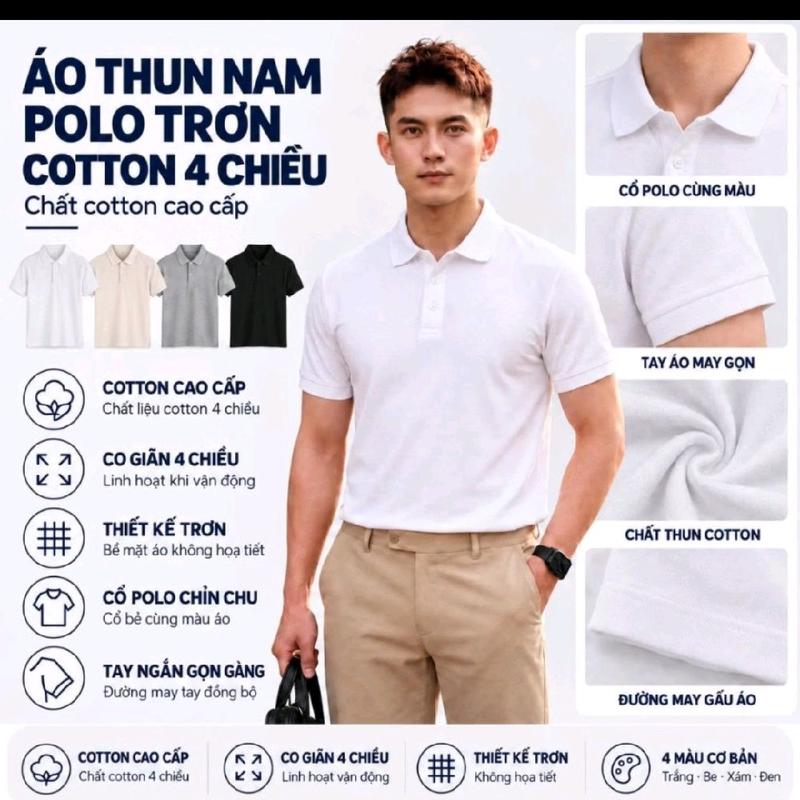 Áo Thun Nam Polo Nhà Aura Với Thiết Kế Đơn Giản, Vải Cotton 4 Chiều Co Giãn, Thoáng Mát Thấm Hút Mồ Hôi, Mang Phong Cách Sang Trọng Lịch Lãm