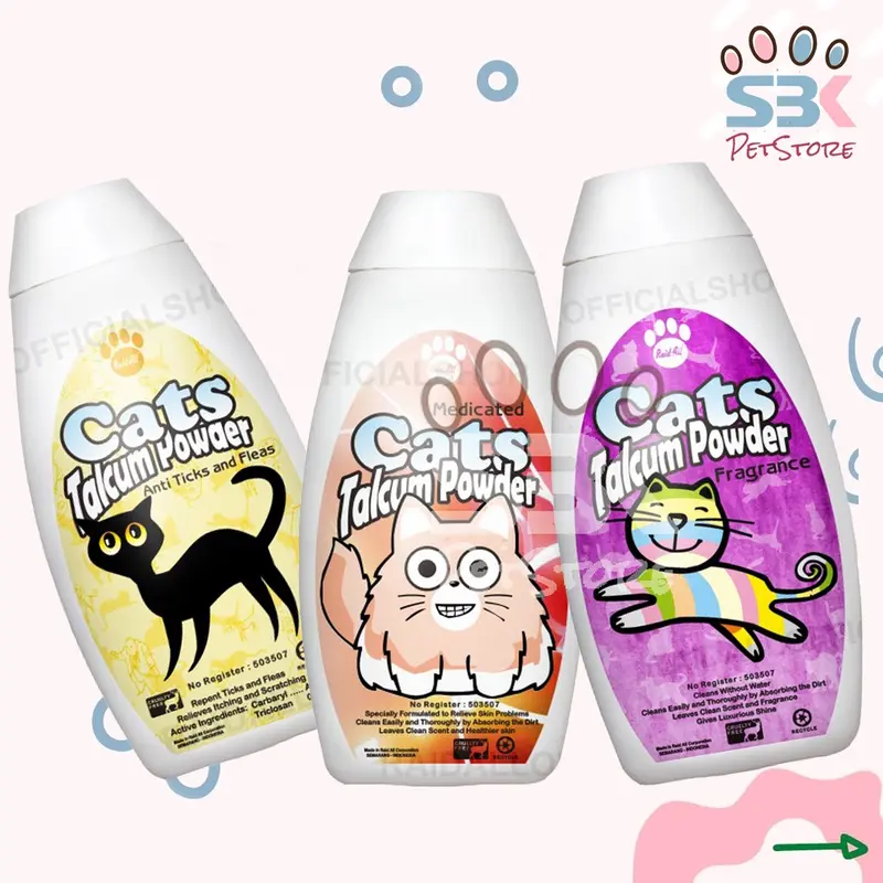 Bedak Kucing Anti Kutu dan Jamur 100gr Talcum Powder DIS KON HANYA HARI INI !!! 0