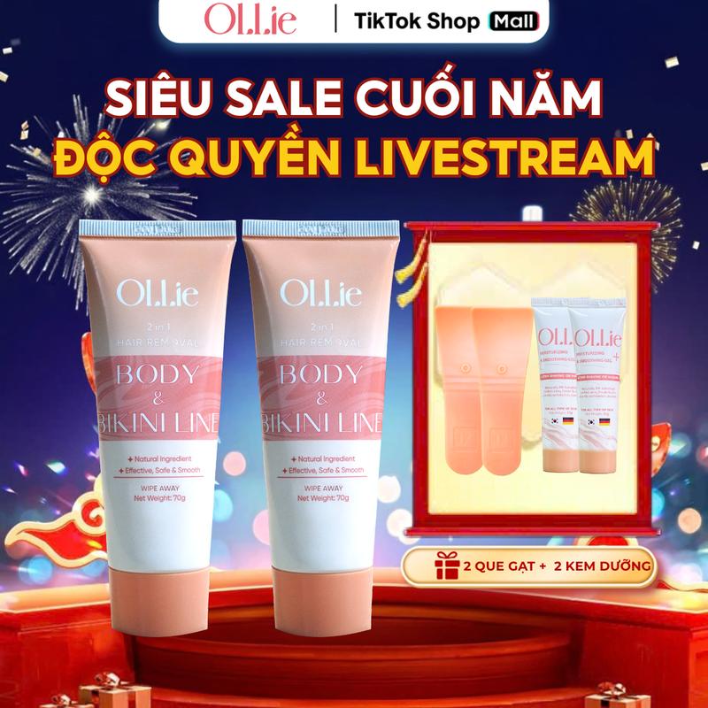   DEAL GIÁ RẺ _KTL8222 COMBO 2 OLLIE Kem Tẩy Lông Body Nam Nữ Tặng 2 OLLIE Gel Dưỡng Và Que Gạt - Kem tẩy lông nách dành cho mọi loại da tay long kem tây tẩy lông mẹ bầu 