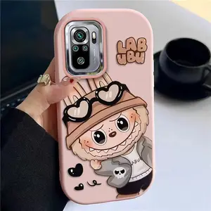 Cocok untuk Xiaomi Redmi Note 10 Pro kotak pelindung ponsel Note 10S Cangkang lunak TPU Rasa kemewahan Kamera logam berlapis listrik Kartun lucu Gaya baru Tren mode Perasaan ramah kulit Perumahan tahan guncangan Penjualan panas Uniseks Bahan silikon Kasus