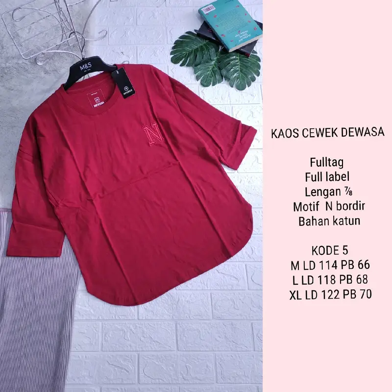 KAOS CEWEK DEWASA LENGAN ⅞ |WAJIB TANYA STOK (BISA COD) 5